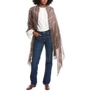 Forte Cashmere Open Weave Shawl, Brown